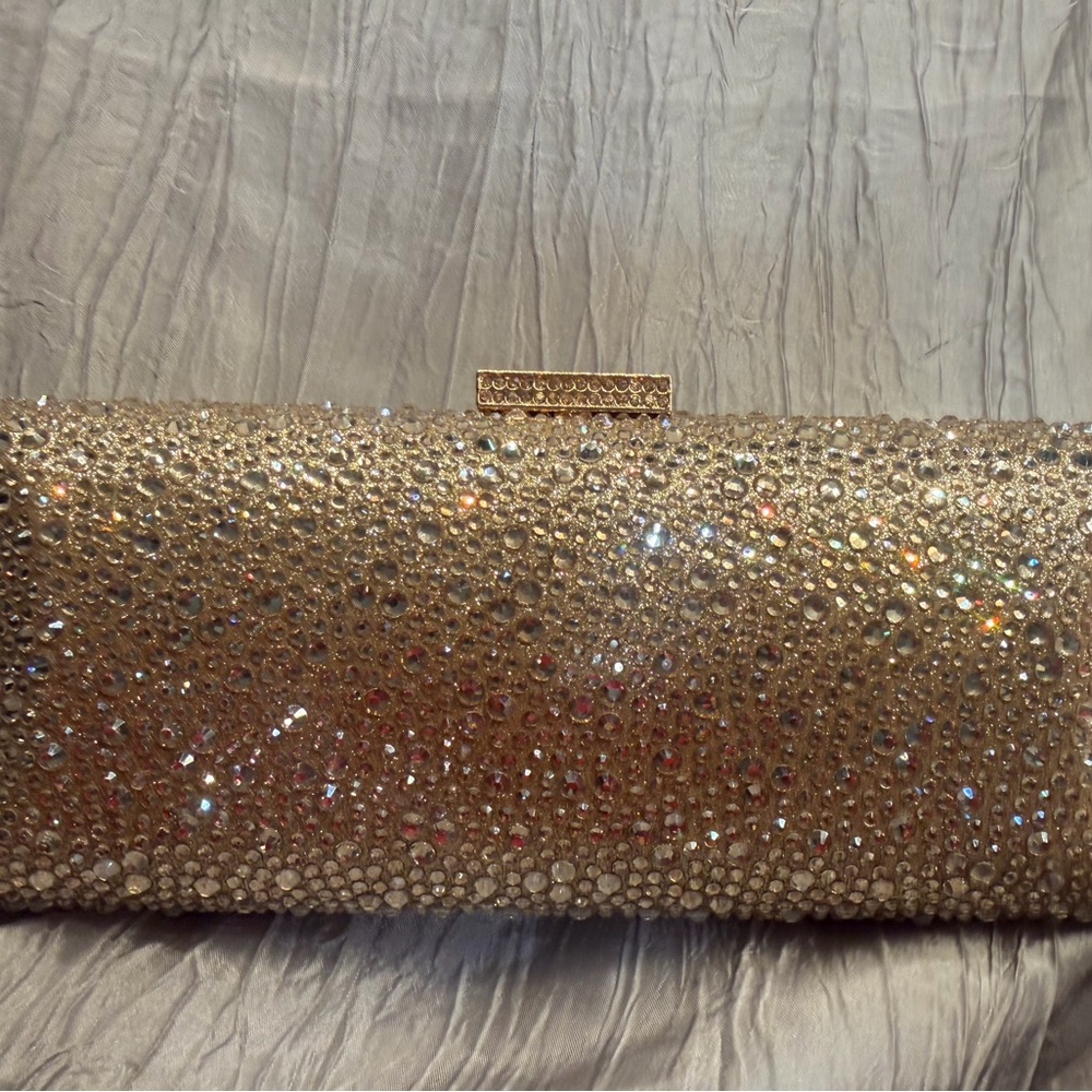 Sparkling Gold Rhinestone Clutch - Picture 1 of 12